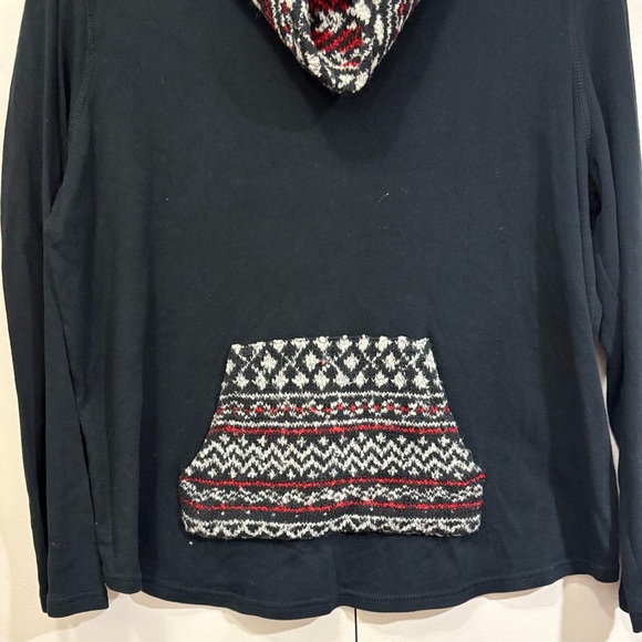 Chaps Black and Red Cowl Neck Sweater with Nordic Design - Picture 4 of 7